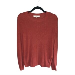 LOFT Knit Sweater Burnt Orange/Red Multi-Color Sprinkles Women's Size L